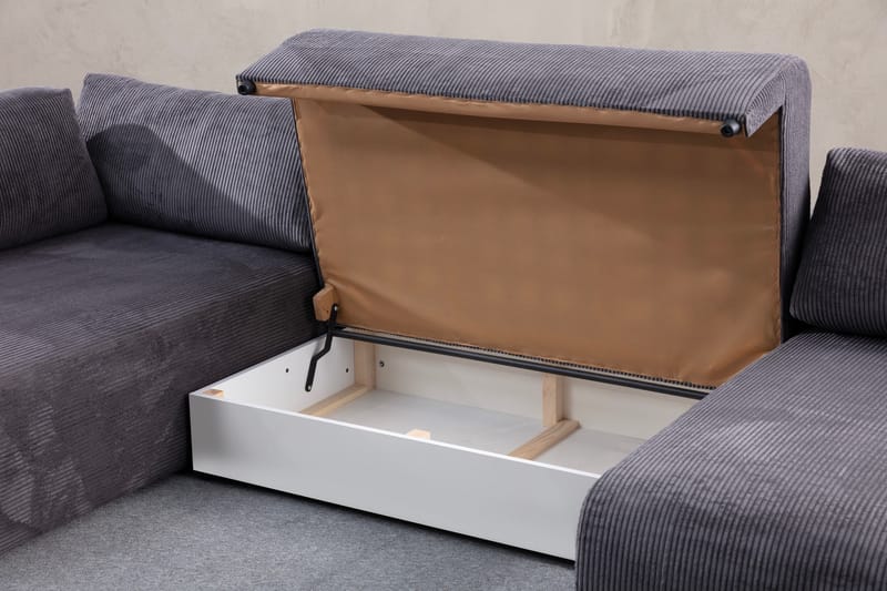 Gaudir 4-sits Soffa med Divan - Antracit - Möbler - Soffa - Divansoffor & schäslongsoffa