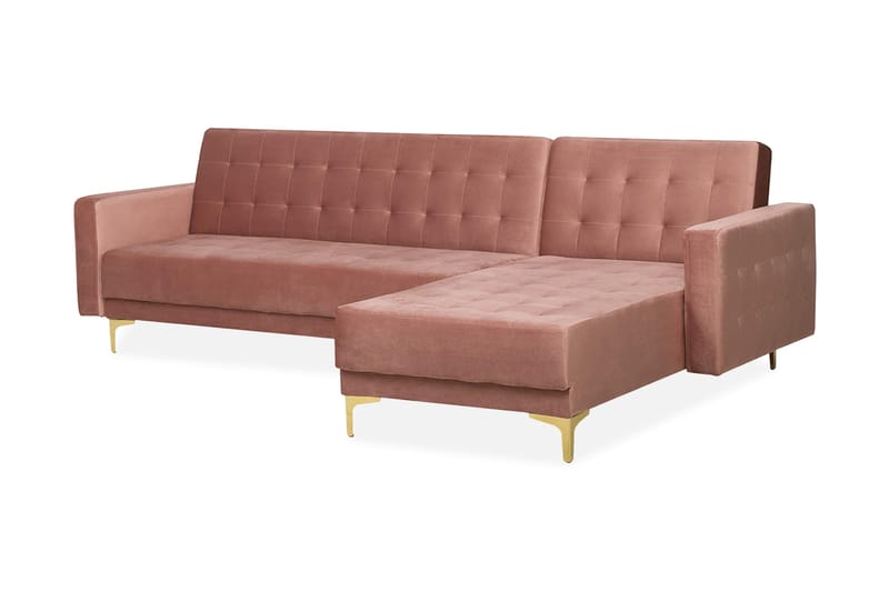 Aberdeen Hörnbäddsoffa med Fotpall - Rosa - Möbler - Soffa - Bäddsoffa