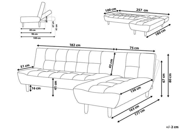 Alsten Hörnsoffa 182 cm - Grå - Möbler - Soffa - Hörnsoffa