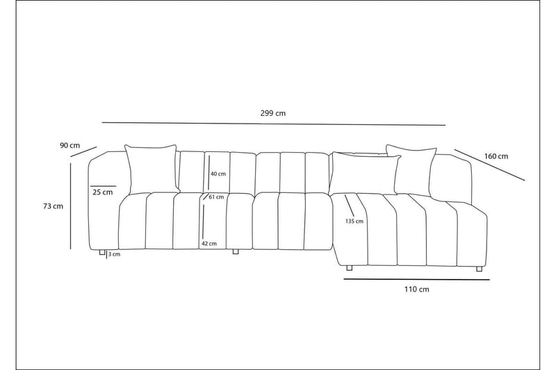 Beyza Hörnsoffa 4-sits - Cream - Möbler - Soffa - Hörnsoffa