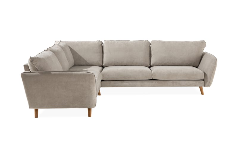 Trend Stor Lyx Hörnsoffa Vändbar L formad - Beige / Ek - Möbler - Soffa - Hörnsoffa