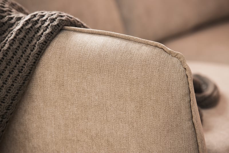 Trend Stor Lyx Hörnsoffa Vändbar L formad - Beige / Ek - Möbler - Soffa - Hörnsoffa