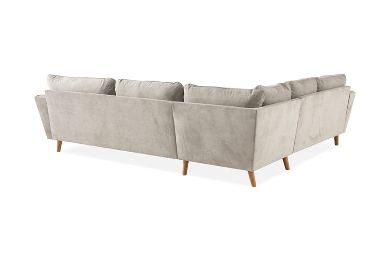 Trend Stor Lyx Hörnsoffa Vändbar L formad - Beige / Ek - Möbler - Soffa - Hörnsoffa