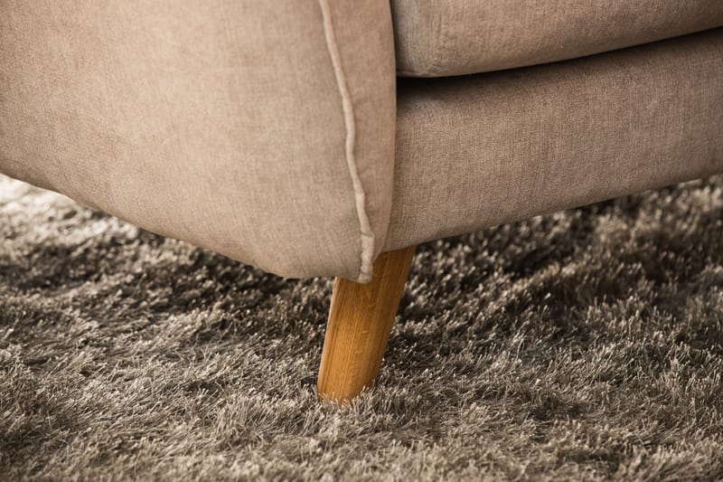 Trend Stor Lyx Hörnsoffa Vändbar L formad - Beige / Ek - Möbler - Soffa - Hörnsoffa