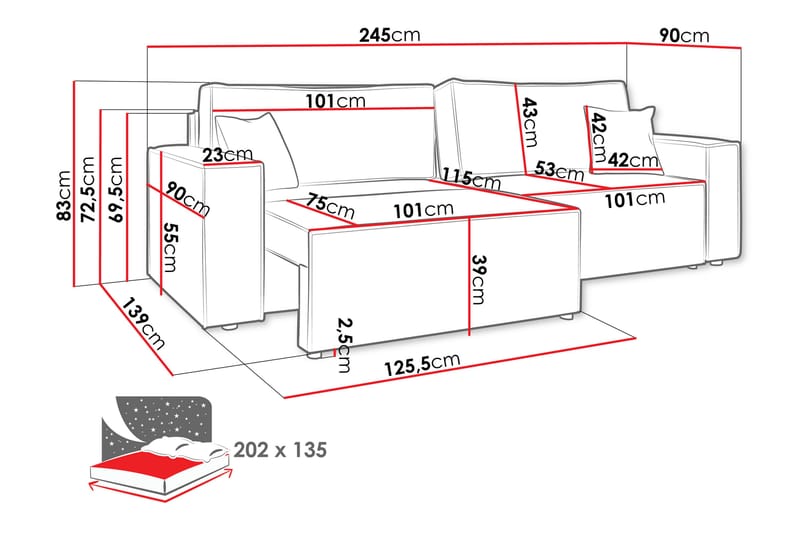 Hobson Soffa 3-sits - Brun - Möbler - Soffa - 3 sits soffa