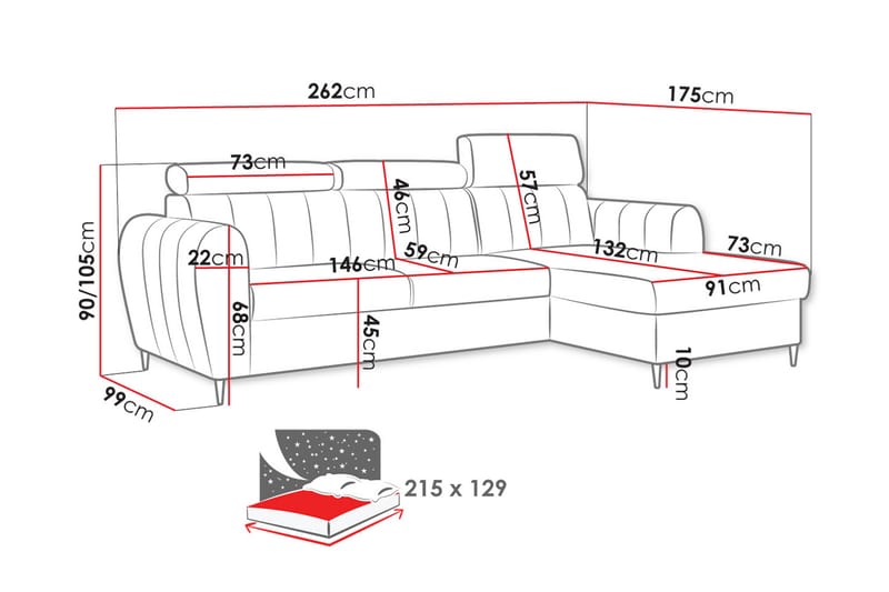 Hoffman Soffa med Divan 3-sits - Beige - Möbler - Soffa - Divansoffor & schäslongsoffa