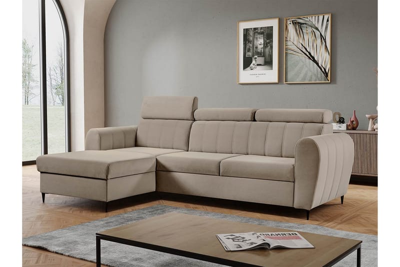 Hoffman Soffa med Divan 3-sits - Beige - Möbler - Soffa - Divansoffor & schäslongsoffa