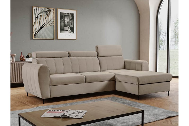 Hoffman Soffa med Divan 3-sits - Beige - Möbler - Soffa - Divansoffor & schäslongsoffa