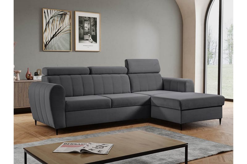 Hoffman Soffa med Divan 3-sits - Grå - Möbler - Soffa - Divansoffor & schäslongsoffa