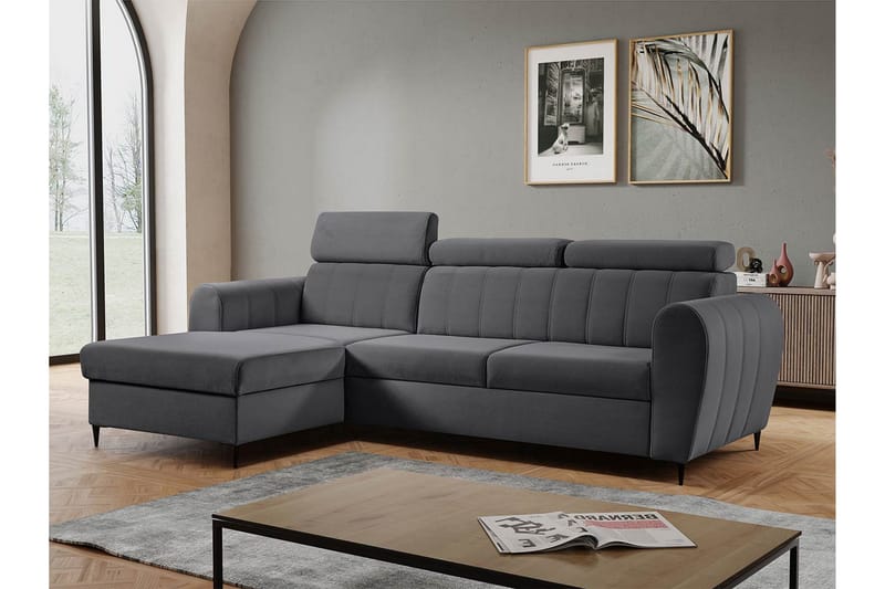 Hoffman Soffa med Divan 3-sits - Grå - Möbler - Soffa - Divansoffor & schäslongsoffa