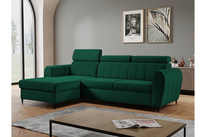 Hoffman Soffa med Divan 3-sits - Grön - Möbler - Soffa - Divansoffor & schäslongsoffa