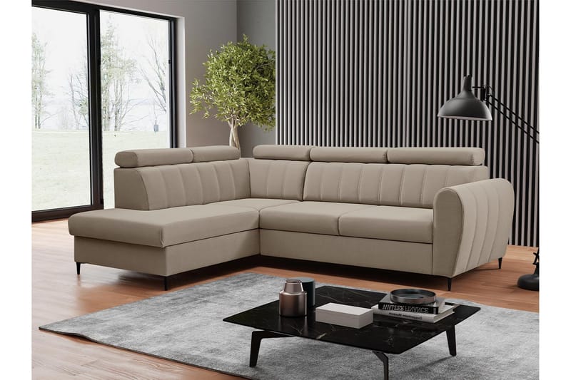 Hoffman Soffa med Schäslong 3-sits - Beige - Möbler - Soffa - Divansoffor & schäslongsoffa