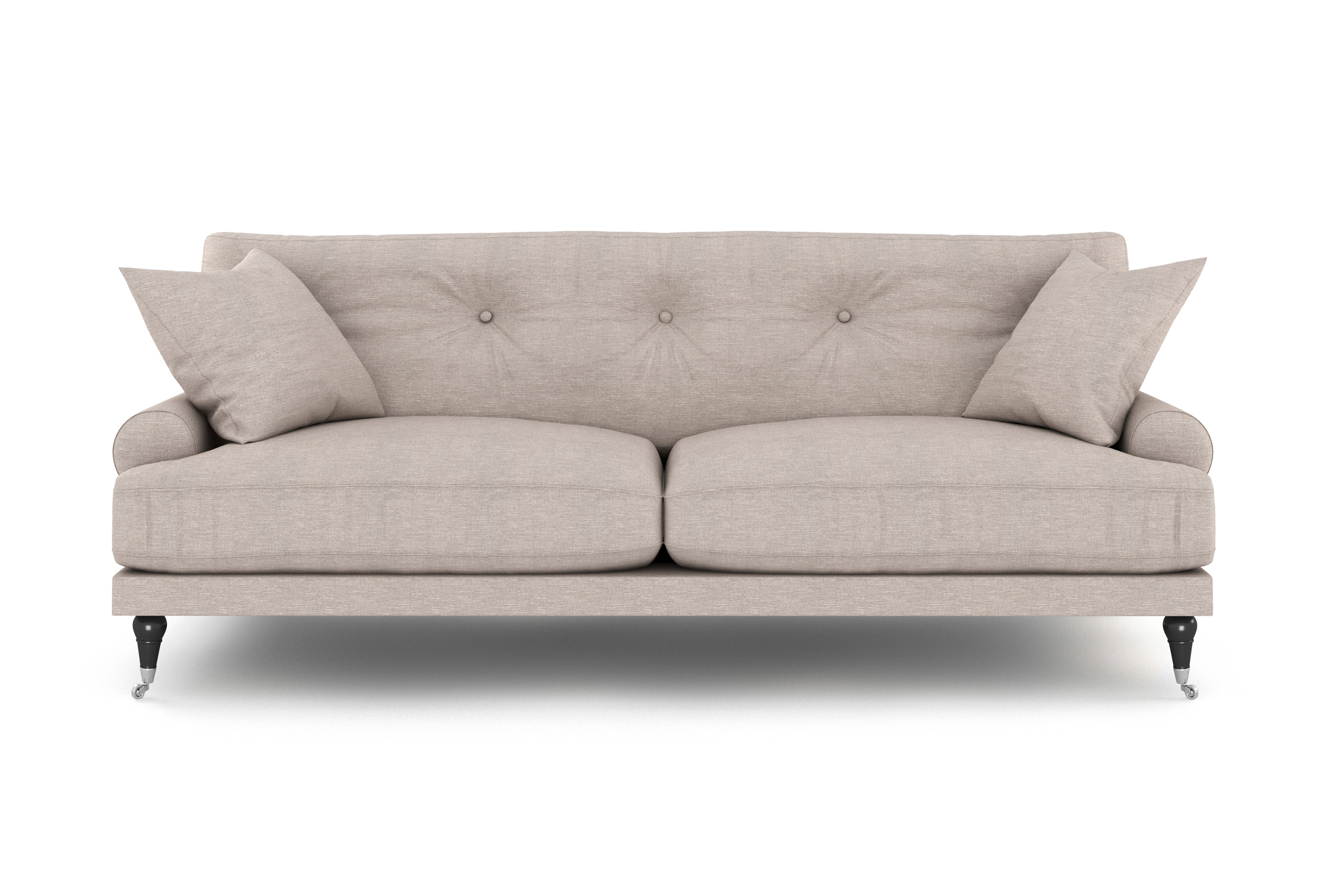 Andrew 2-sits Soffa - Beige/Krom Howardsoffor Grå,Beige Tyg