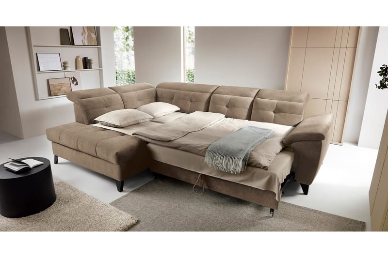 Inferne 5-sits Soffa med Schäslong - Mörkbeige - Möbler - Soffa - Divansoffor & schäslongsoffa