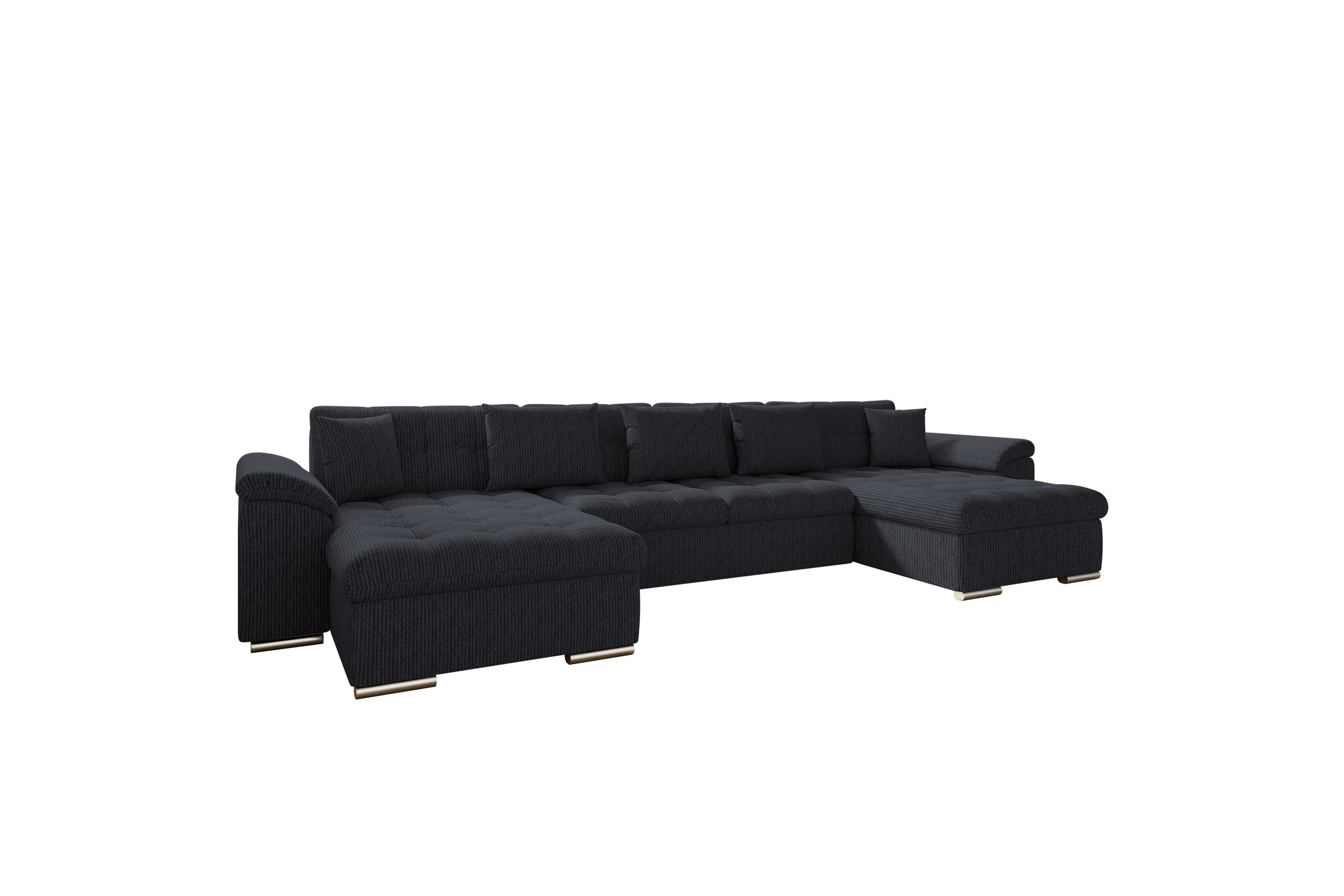 Kinzer Soffa Dubbeldivan 5-sits - Svart U-soffa