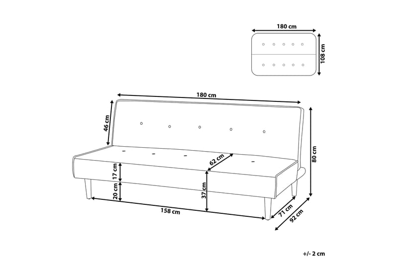 Landstorp Bäddsoffa 3-sits - Beige/Svart - Möbler - Soffa - Bäddsoffa