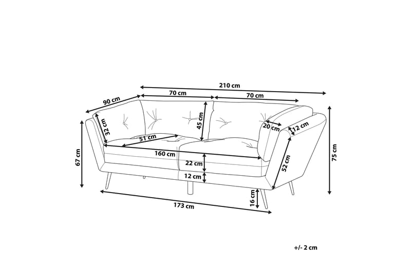 Lenvik Soffa 3-sits - Svart/Vit - Möbler - Soffa - 3 sits soffa