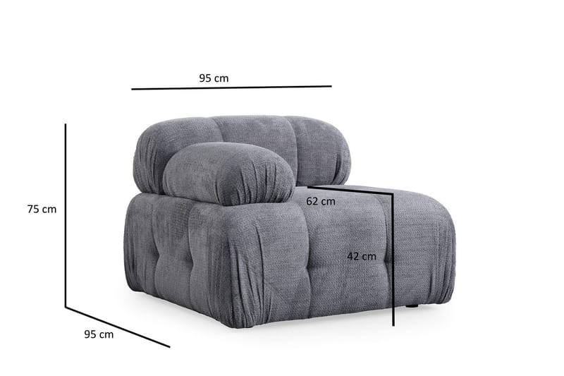 Bengul Högermodul 95 cm - Grå - Möbler - Soffa - Modulsoffor - Övriga moduler till modulsoffa