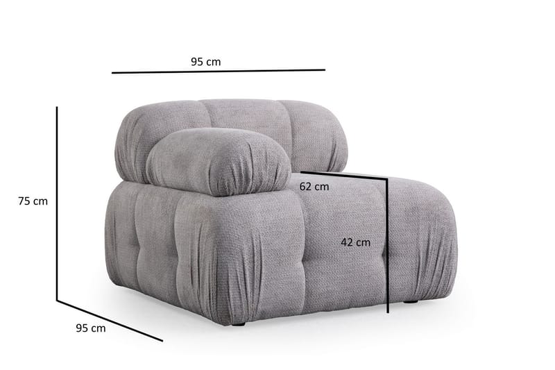 Bengul Högermodul 95 cm - Ljusgrå - Möbler - Soffa - Modulsoffor - Övriga moduler till modulsoffa