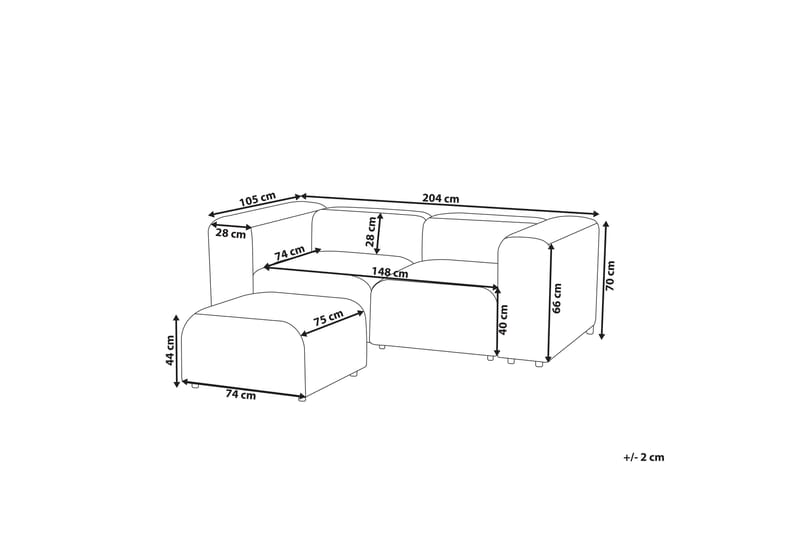 Brenden Modulsoffa 2-sits - Vit - Möbler - Soffa - Modulsoffor - Komplett modulsoffa