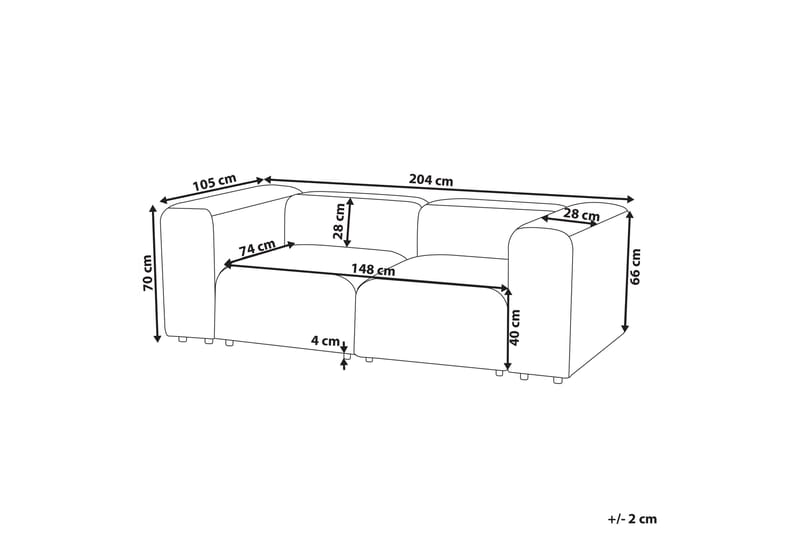 Brenden Modulsoffa 2-sits - Vit - Möbler - Soffa - Modulsoffor - Komplett modulsoffa