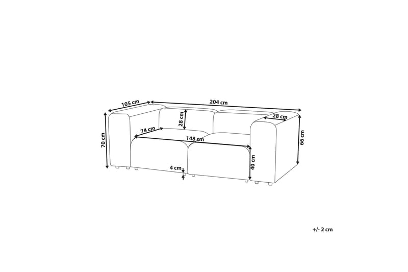 Brenden Modulsoffa 2-sits - Vit - Möbler - Soffa - Modulsoffor - Komplett modulsoffa