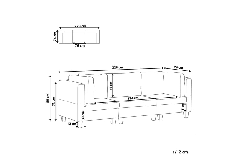 Buck Modulsoffa 3-sits - Brun/Svart - Möbler - Soffa - Modulsoffor - Komplett modulsoffa