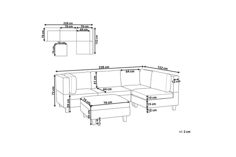 Buck Modulsoffa 4-sits - Beige/Svart - Möbler - Soffa - Modulsoffor - Komplett modulsoffa