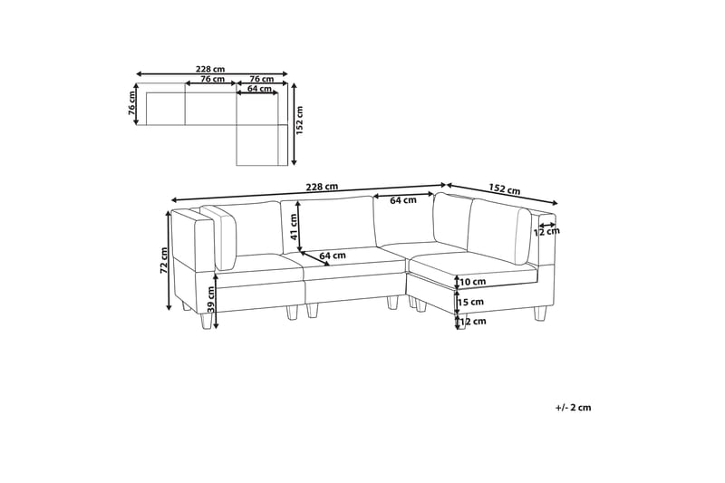 Buck Modulsoffa 4-sits - Brun/Svart - Möbler - Soffa - Modulsoffor - Komplett modulsoffa