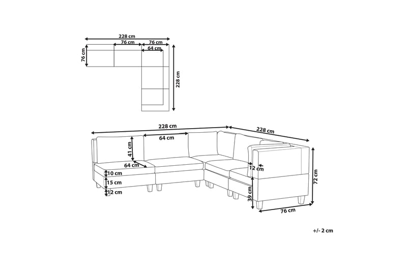 Buck Modulsoffa 5-sits - Brun/Svart - Möbler - Soffa - Modulsoffor - Komplett modulsoffa