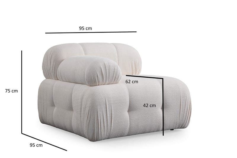 Georgene Vänstermodul 95 cm - Vit - Möbler - Soffa - Modulsoffor - Övriga moduler till modulsoffa