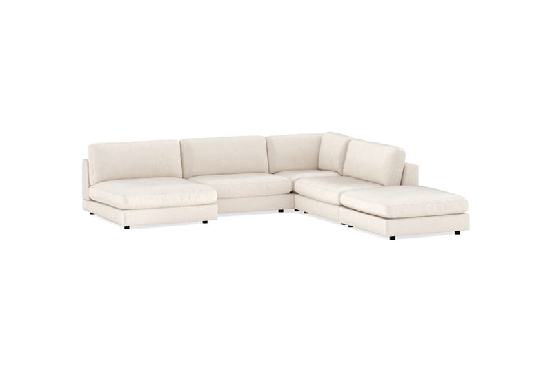 Arken Modulhörnsoffa med Divan Vändbar Sammet - Beige - Komplett modulsoffa