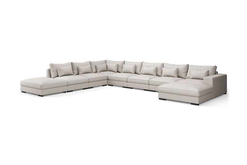 Dubai Stor U-modulsoffa Byggbar med Divan Höger - Ljus / Beige - Möbler - Soffa - Modulsoffor - Komplett modulsoffa