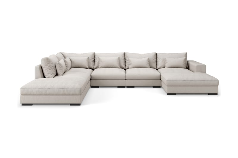 Dubai Stor U-modulsoffa med Divan Höger 432 cm - Beige - Möbler - Soffa - Modulsoffor - Komplett modulsoffa