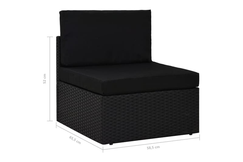 Modulsoffa 2-sits konstrotting svart - Svart - Komplett modulsoffa