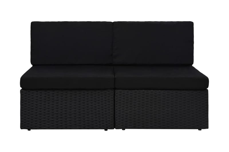 Modulsoffa 2-sits konstrotting svart - Svart - Komplett modulsoffa