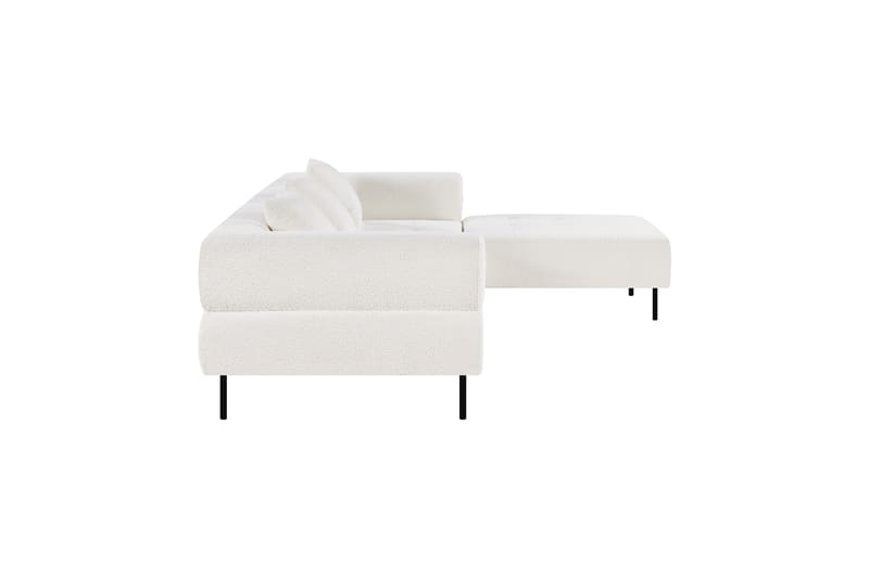 Stratham 3-sits Modulsoffa med Fotpall - Vit Bouclé - Komplett modulsoffa