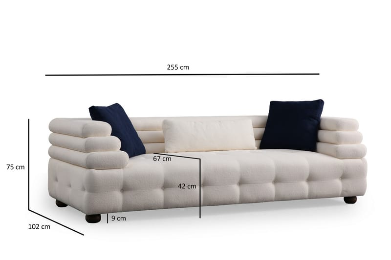 Namarta 3-sits Soffa - Vit - Möbler - Soffa - 3 sits soffa