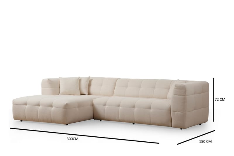 Octavian Soffa m. Divan 5-sits - Beige - Divansoffor & schäslongsoffa