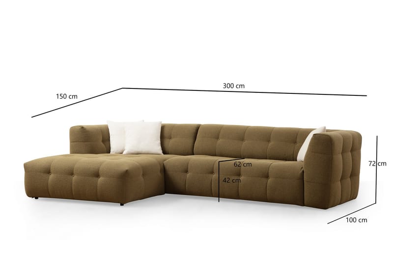 Octavian Soffa m. Divan 5-sits - Mörkbeige - Divansoffor & schäslongsoffa