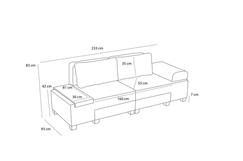 Perenna 3-sits Bäddsoffa - Antracit - Möbler - Soffa - Bäddsoffa