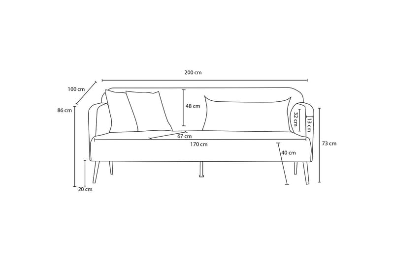 Revos 3-sits Soffa - Brun - Möbler - Soffa - 3 sits soffa