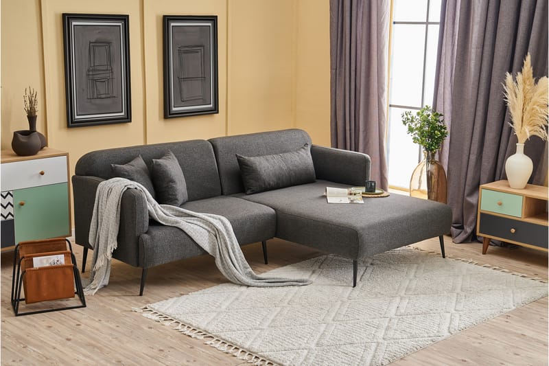 Revos 4-sits Soffa med Divan - Antracit - Möbler - Soffa - Divansoffor & schäslongsoffa