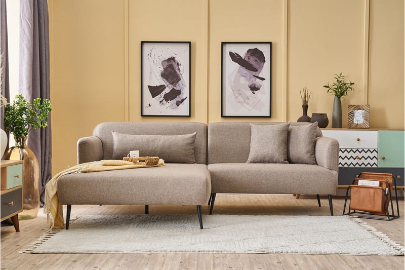 Revos 4-sits Soffa med Divan - Brun - Möbler - Soffa - Divansoffor & schäslongsoffa