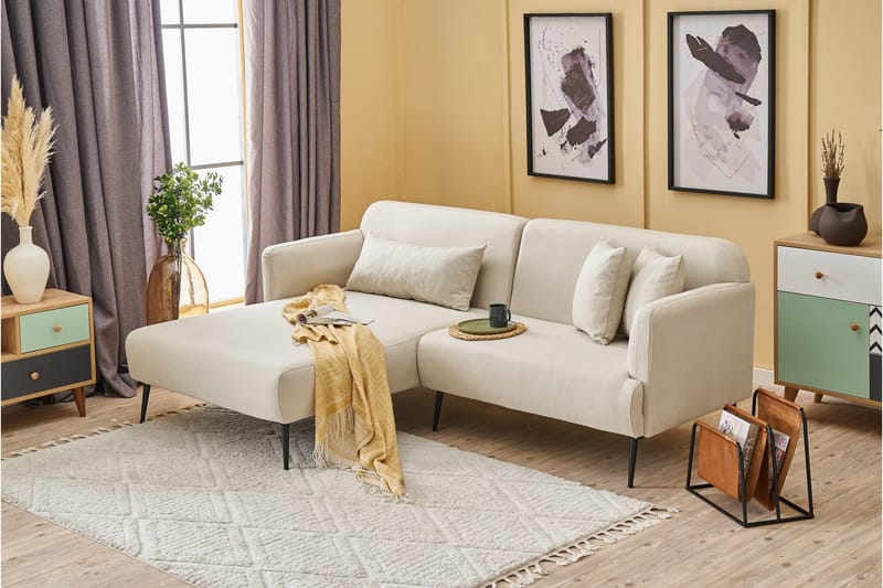 Revos 4-sits Soffa med Divan - Creme - Möbler - Soffa - Divansoffor & schäslongsoffa