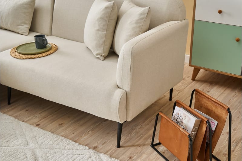 Revos 4-sits Soffa med Divan - Creme - Möbler - Soffa - Divansoffor & schäslongsoffa