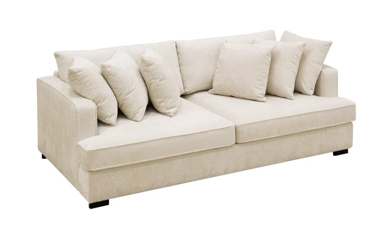 Rossi Djup 4-sits Sammetssoffa - Ljus Beige - Möbler - Soffa - 4 sits soffa