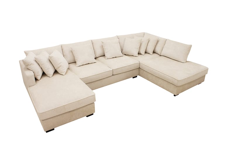 Rossita 5-sits Divansoffa med schäslong i Bouclé Höger - Beige - Möbler - Soffa - U-soffa