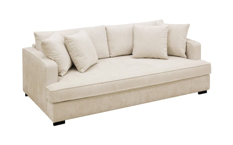 Rossita Djup 3-sits Sammetsoffa Hel dyna - Ljus Beige - Möbler - Soffa - 3 sits soffa