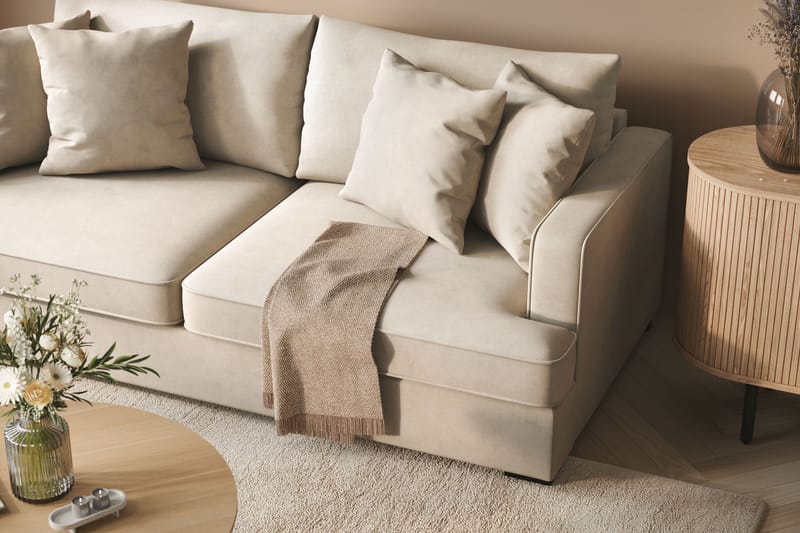 Rossita Djup 3-sits Soffa - Ljus Beige - Möbler - Soffa - 3 sits soffa